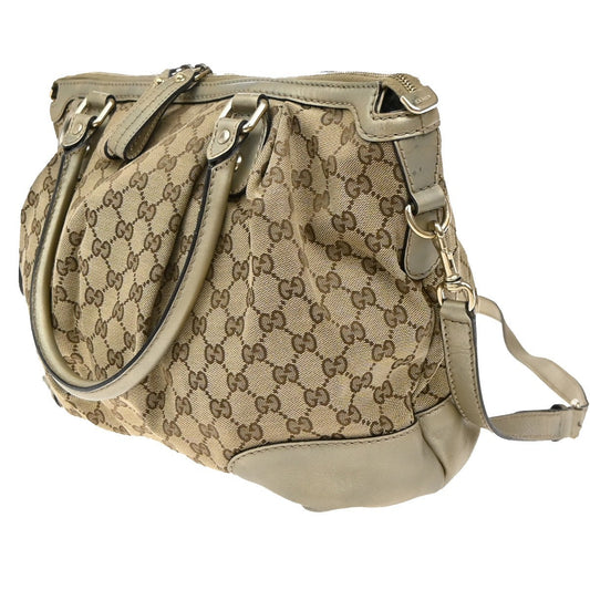Gucci Sukey Top Handle Satchel GG Canvas with Leather, BROWN, CANVAS, Tote bag