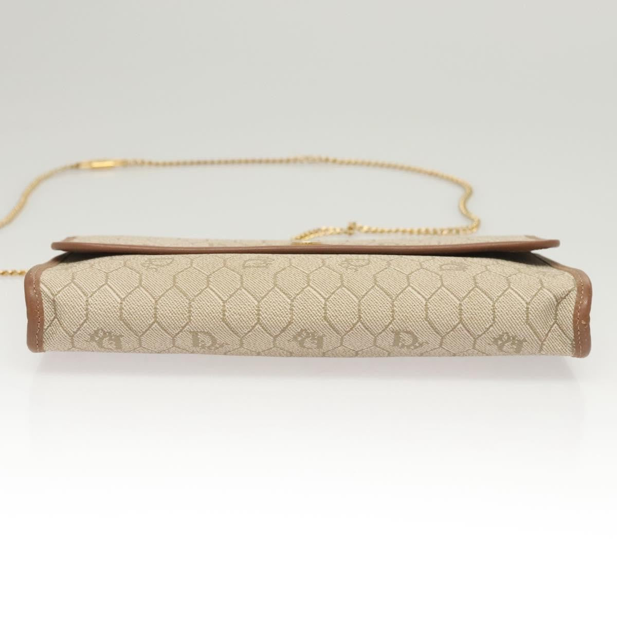 Christian Dior Vintage Honeycomb chain Canvas, BEIGE, CANVAS, Shoulder bag