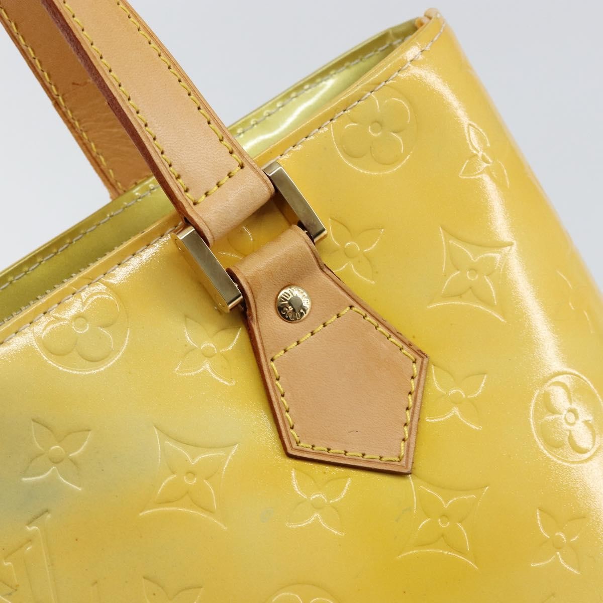 Louis Vuitton Houston Handbag Monogram Vernis, YELLOW, PATENT_LEATHER, Tote bag