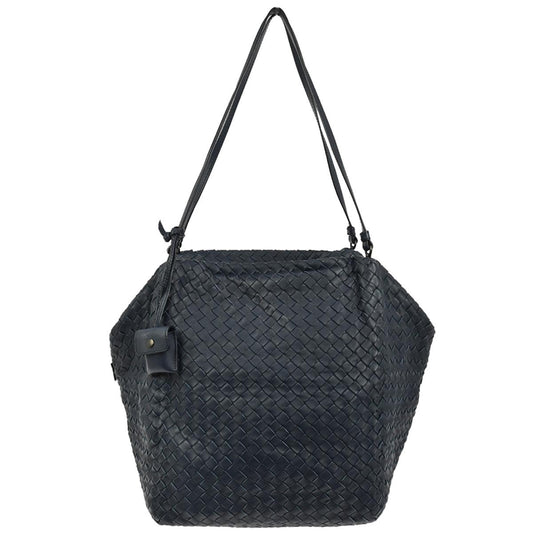 Bottega Veneta Zip Cube Messenger Intrecciato Nappa, NAVY, LEATHER, Shoulder bag