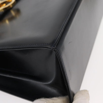 Salvatore Ferragamo Convertible Top Handle Bag Leather, NAVY, LEATHER, Handbag