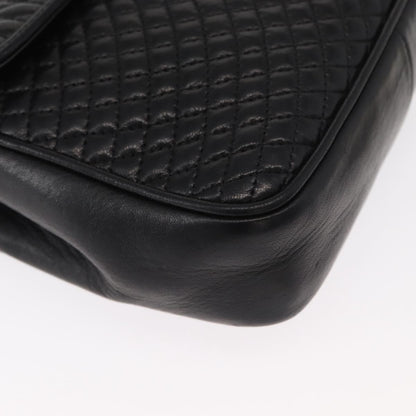 Bally Vintage Chain Shoulder Bag Quilted Leather, BLACK, LEATHER, Shoulder bag