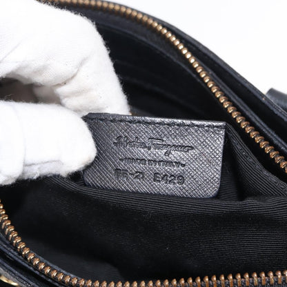 Salvatore Ferragamo Gancini handbag Nylon, BLACK, NYLON, Handbag