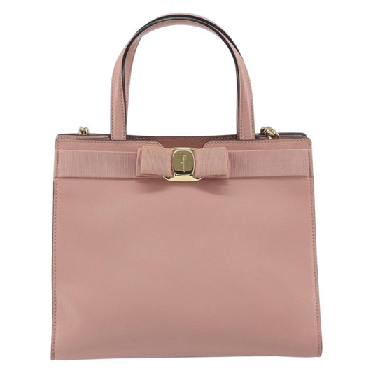 Salvatore Ferragamo Vara Bow Top Handle Convertible Tote Leather, Pink, Leather, Tote Bag