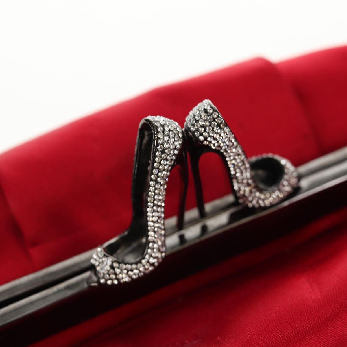 Christian Louboutin Yoyo Frame Clutch Satin, RED, SATIN, Clutche & pouche