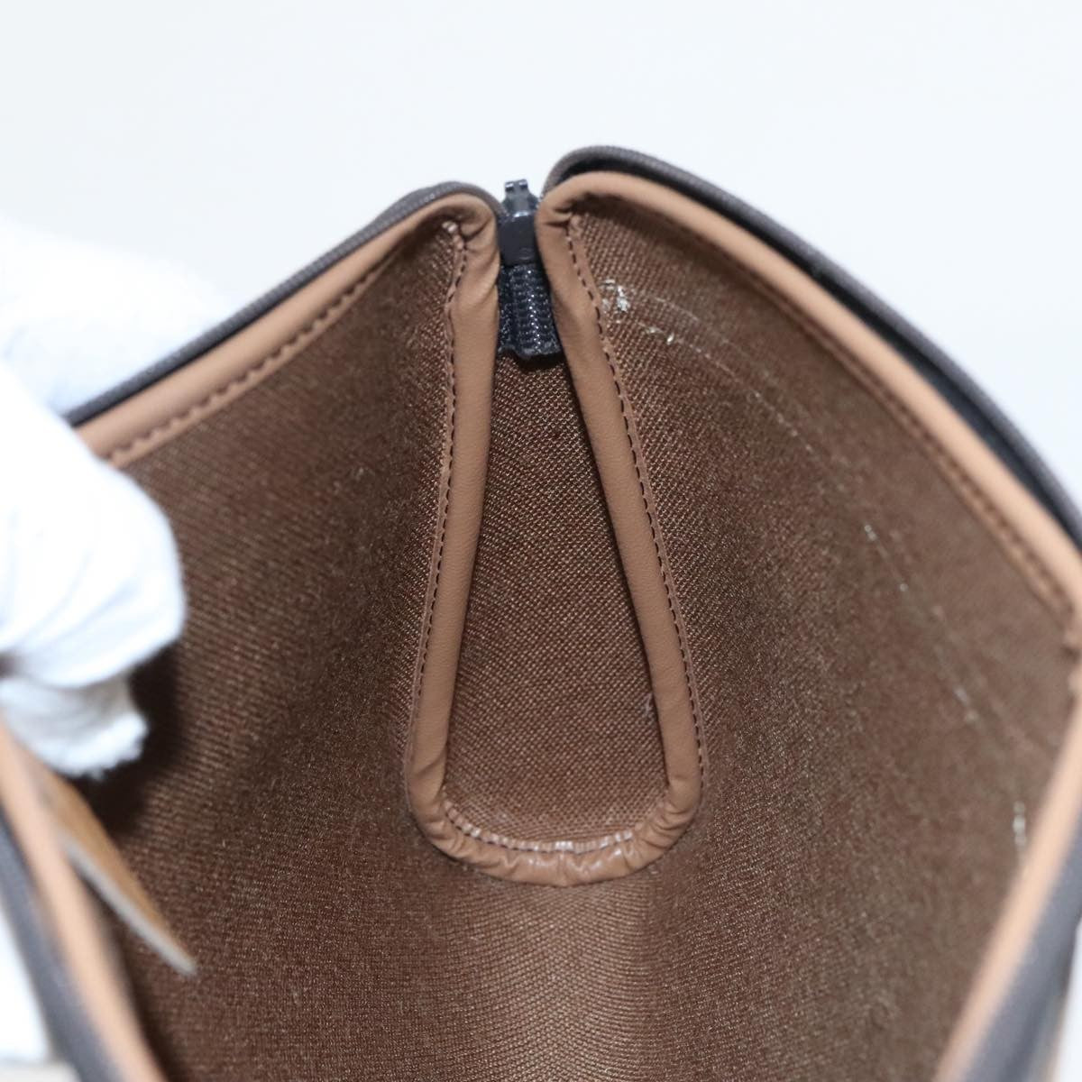 Christian Dior Vintage Honeycomb Zip Pouch Coated Canvas, BLACK, CANVAS, Clutche & pouche