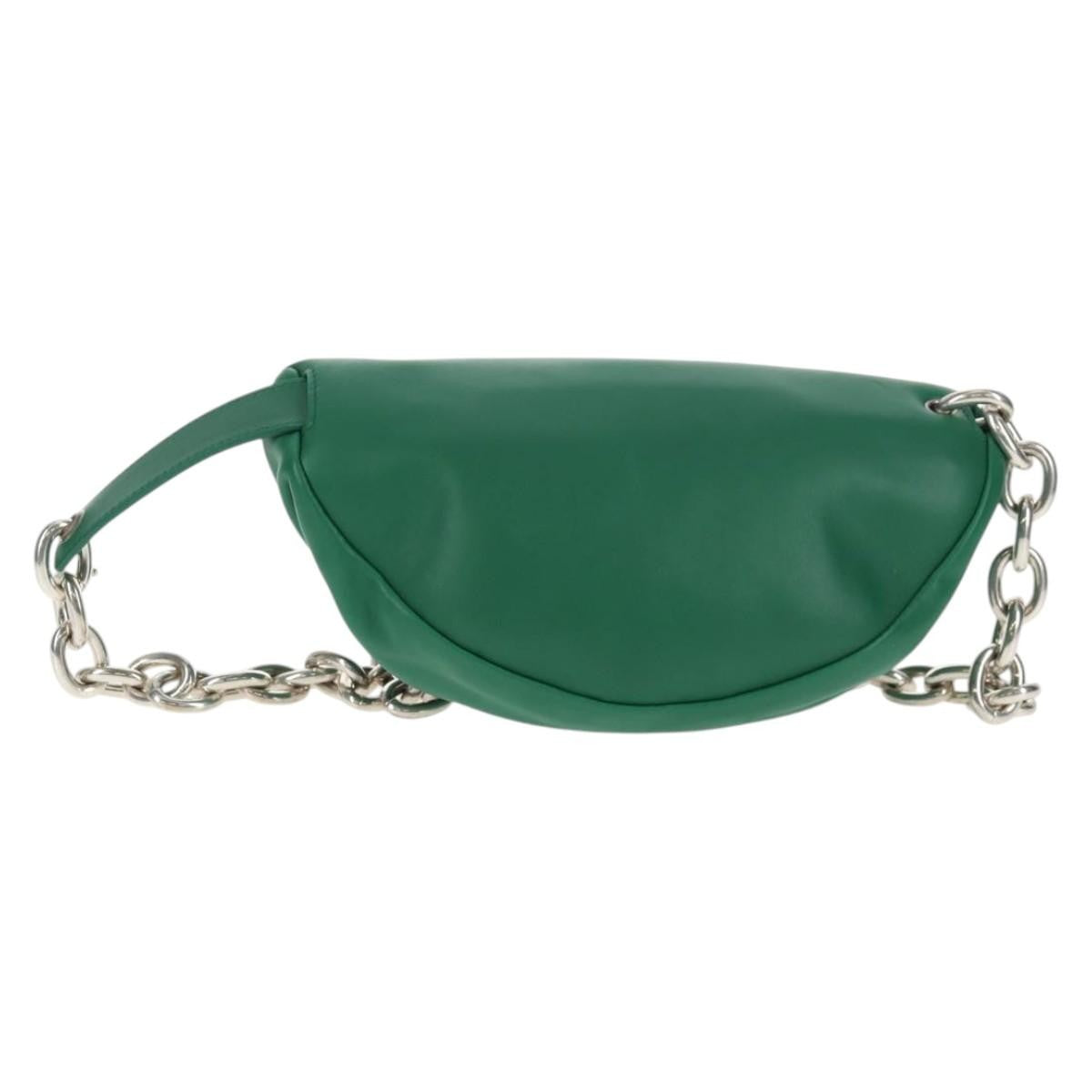 Bottega Veneta The Chain Pouch Leather, GREEN, LEATHER, Clutche & pouche