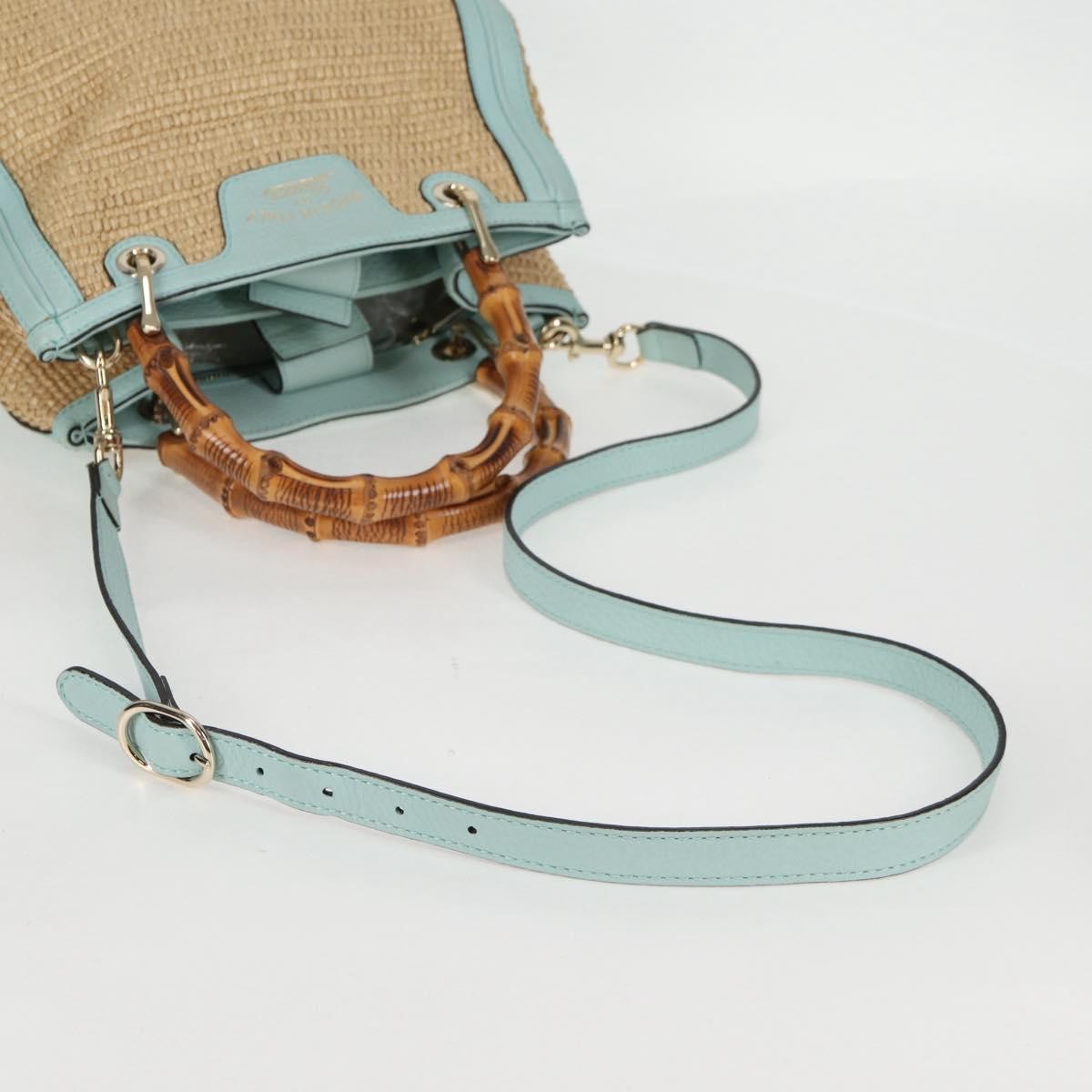Gucci Bamboo Shopper Tote Straw, BEIGE, WICKER, Tote bag