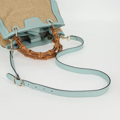 Gucci Bamboo Shopper Tote Straw, BEIGE, WICKER, Tote bag