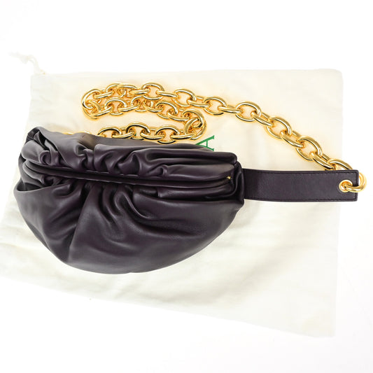 Bottega Veneta The Chain Pouch Leather, BURGUNDY, LEATHER, Clutche & pouche