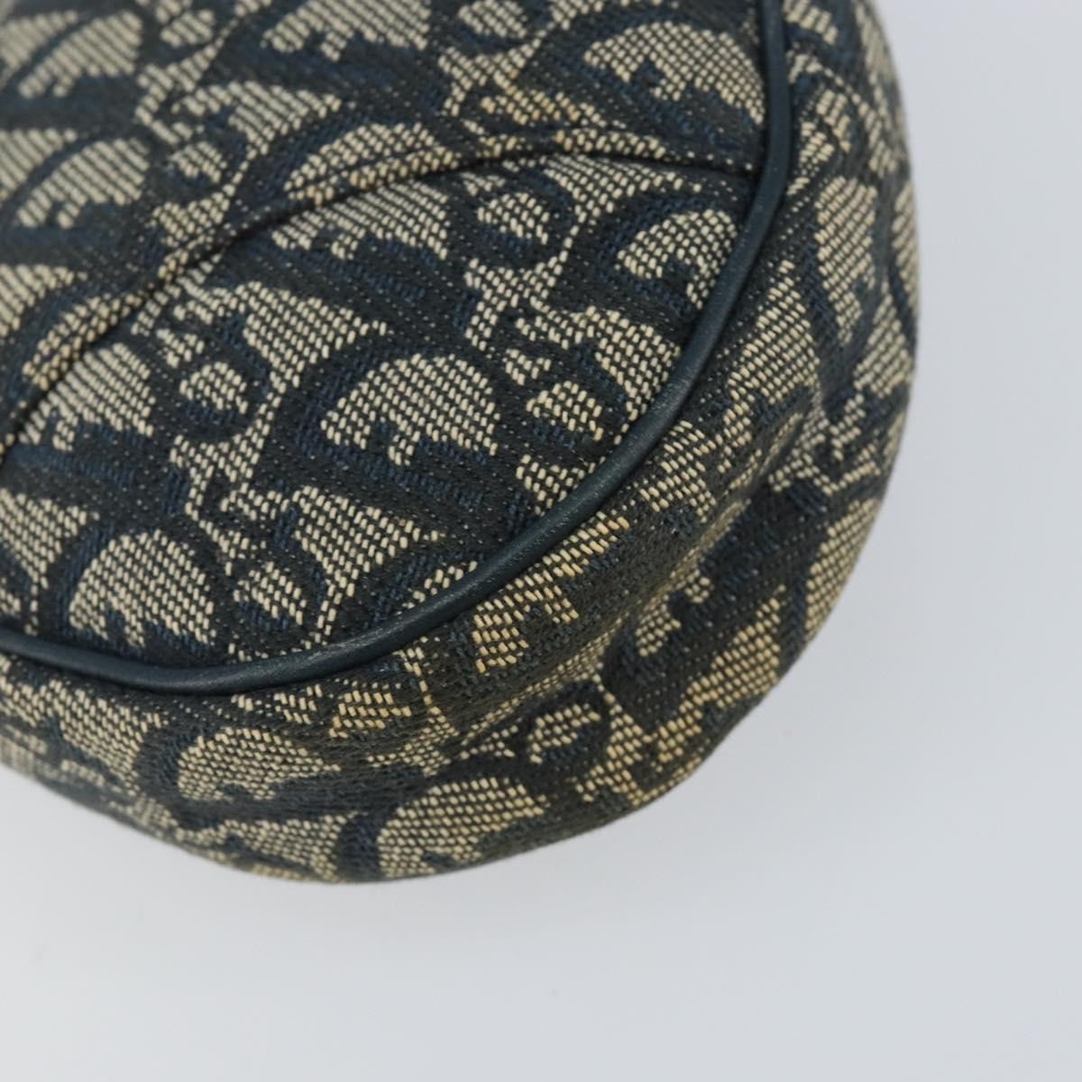 Christian Dior Vintage Saddle Bag Diorissimo Canvas, NAVY, CANVAS, Clutche & pouche