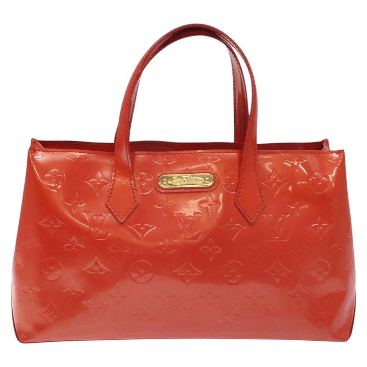 Louis Vuitton Wilshire Handbag Monogram Vernis, ORANGE, PATENT_LEATHER, Handbag