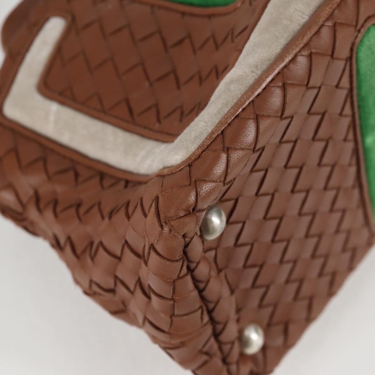 Bottega Veneta Intrecciato Leather, BROWN, LEATHER, Handbag