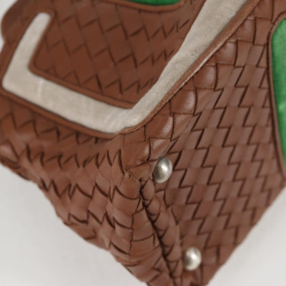Bottega Veneta Intrecciato Leather, BROWN, LEATHER, Handbag