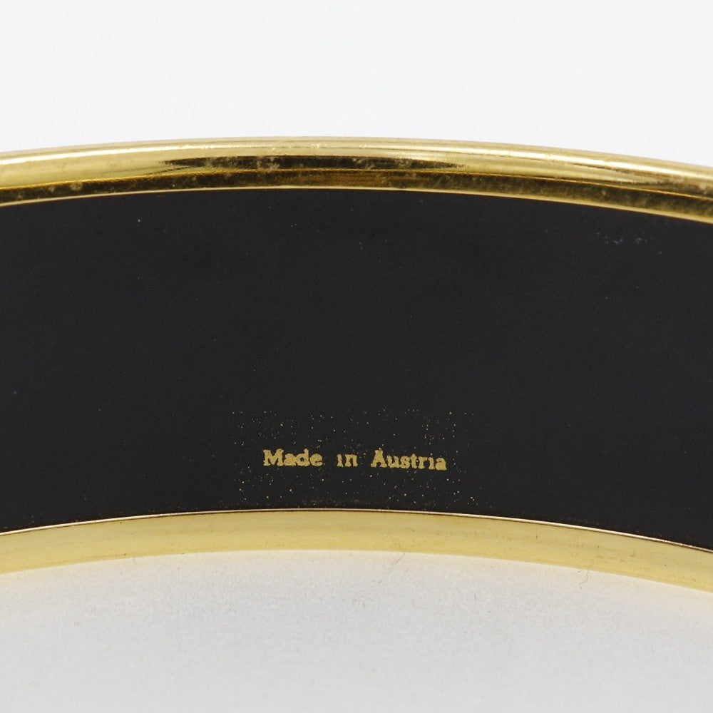 Hermes Caleche Bangle Bracelet Enamel, GREEN, GOLD_PLATED, Bracelet