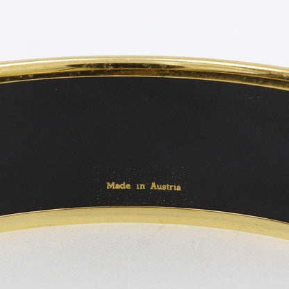 Hermes Caleche Bangle Bracelet Enamel, GREEN, GOLD_PLATED, Bracelet