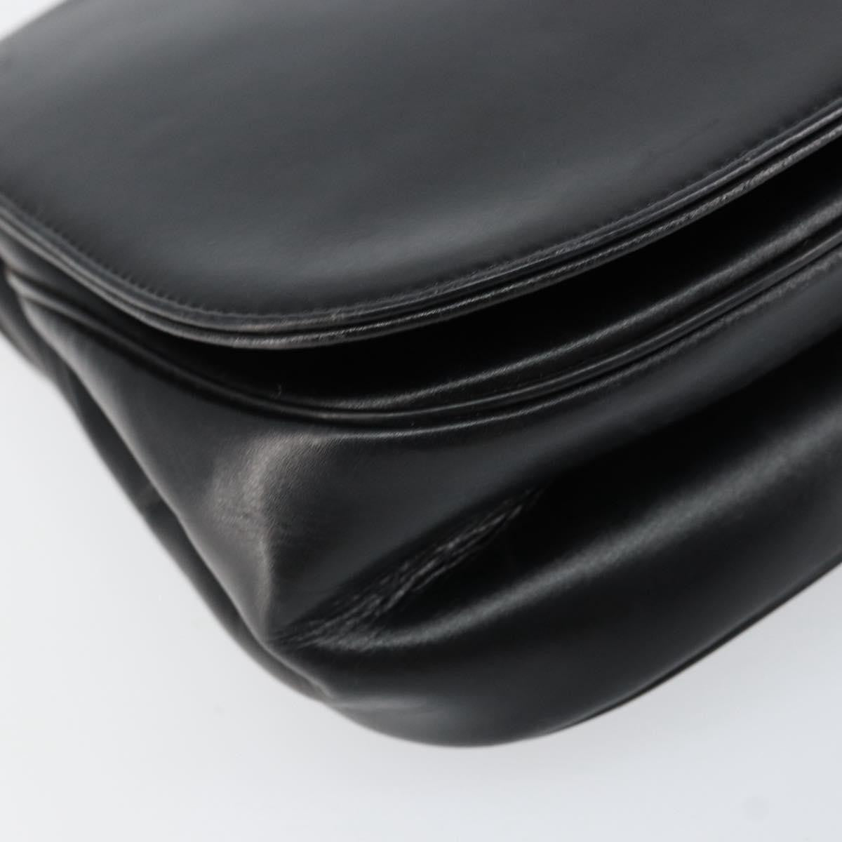 Christian Dior Vintage Chain Flap Shoulder Bag Leather, BLACK, LEATHER, Shoulder bag