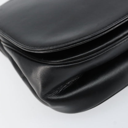 Christian Dior Vintage Chain Flap Shoulder Bag Leather, BLACK, LEATHER, Shoulder bag