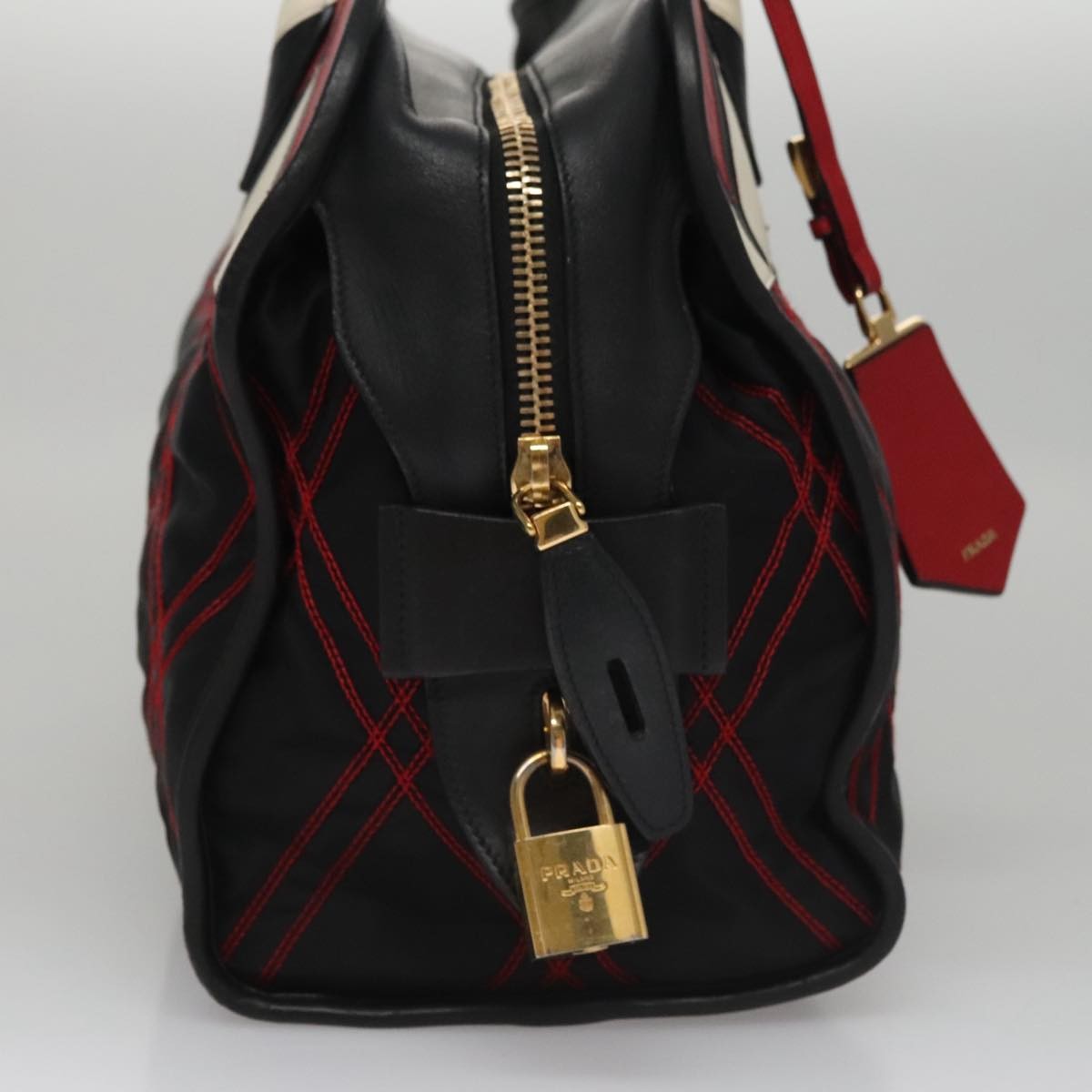 Prada Convertible Boston Bag Vitello Shine, MULTICOLOUR, NYLON, Handbag