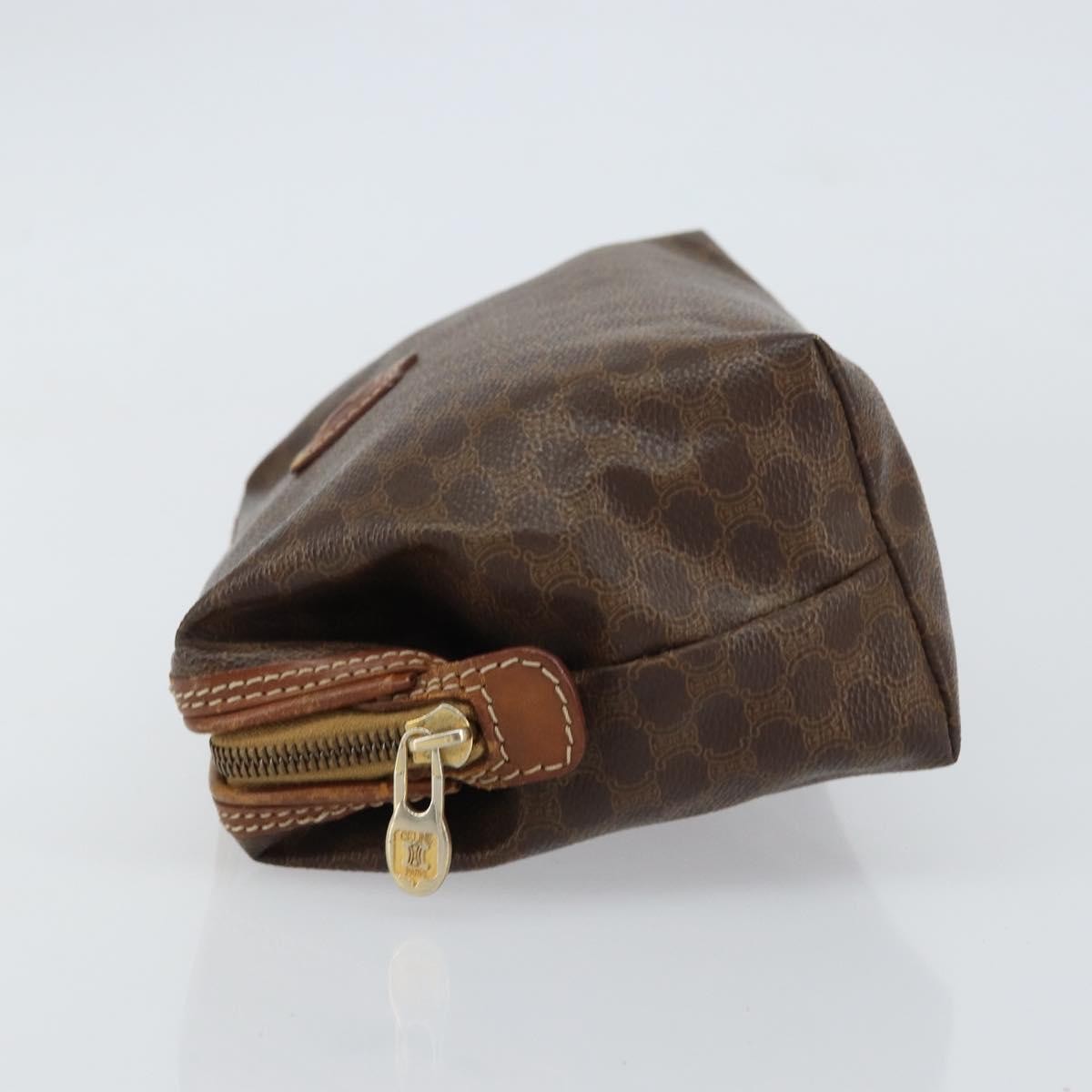 Celine Macadam Pochette Canvas and Leather, BROWN, CANVAS, Clutche & pouche
