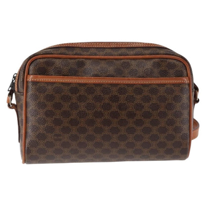 Celine Macadam Shoulder Bag PVC Leather, BROWN, CANVAS, Shoulder bag