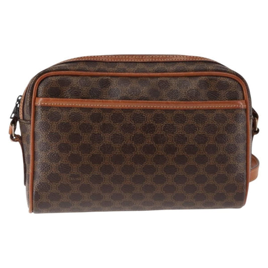 Celine Macadam Shoulder Bag PVC Leather, BROWN, CANVAS, Shoulder bag