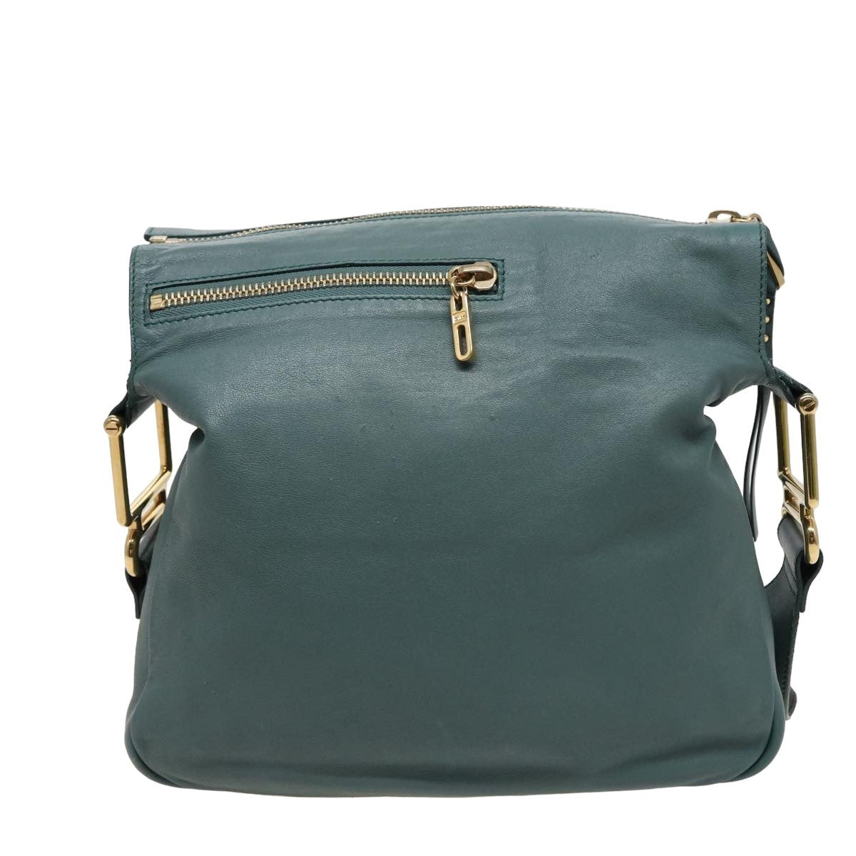 Chloe Vintage Shoulder Bag Leather, TURQUOISE, LEATHER, Shoulder bag