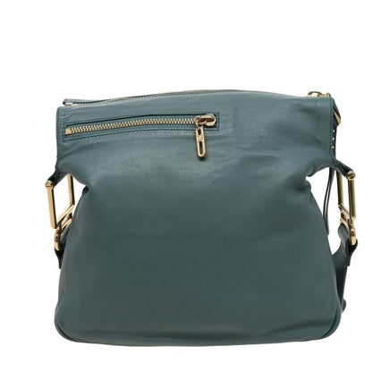 Chloe Vintage Shoulder Bag Leather, TURQUOISE, LEATHER, Shoulder bag