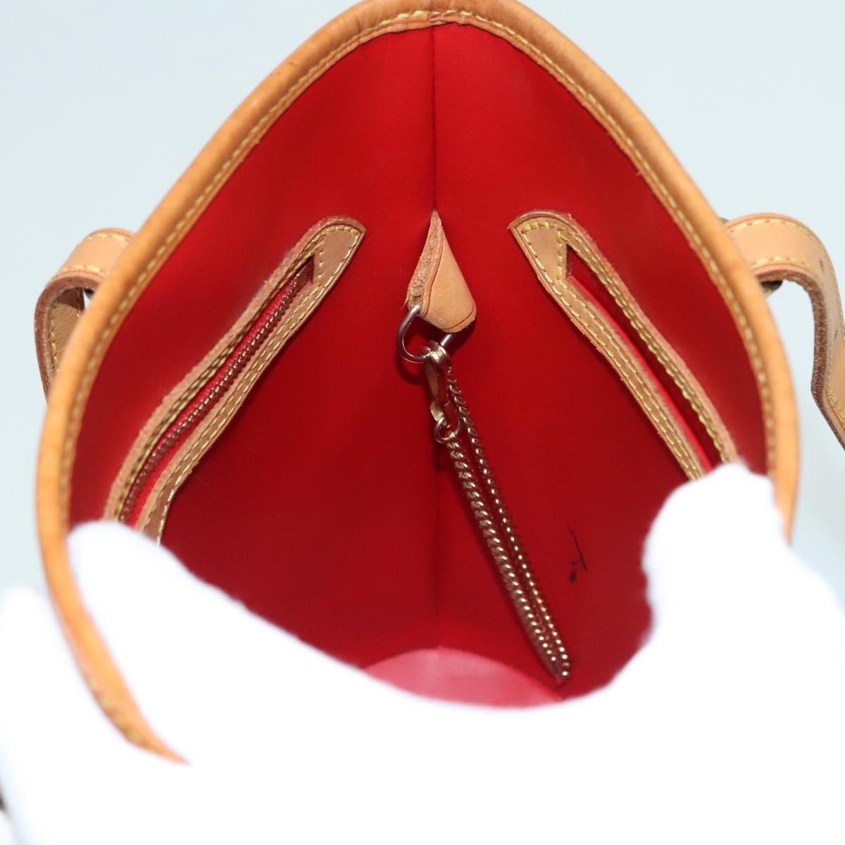 Louis Vuitton Bucket Bag Monogram Vernis, RED, PATENT_LEATHER, Handbag