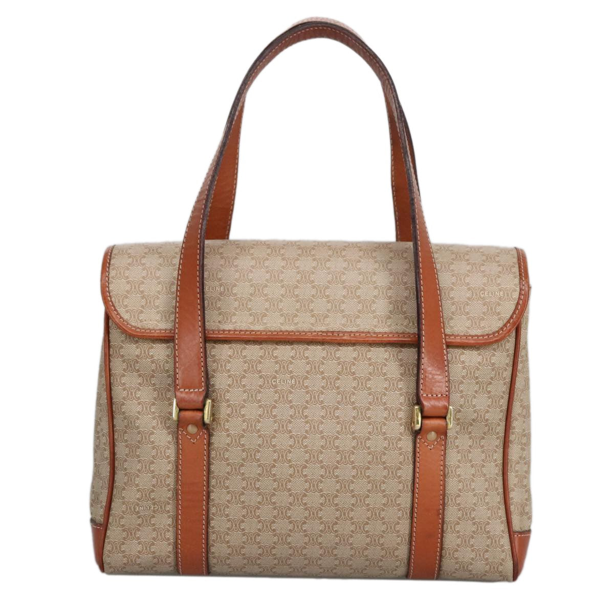 Celine Vintage Macadam Handbag Macadam, BEIGE, PVC,CANVAS, Handbag