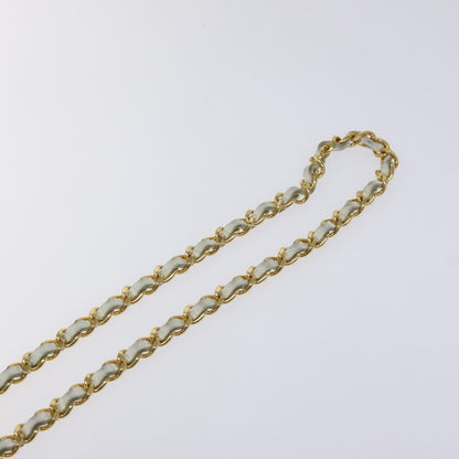 Chanel Vintage Logo Chain Belt Metal and Leather, WHITE, METAL, Belts