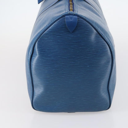 Louis Vuitton Keepall Bag Epi Leather, BLUE, LEATHER, Travel bag