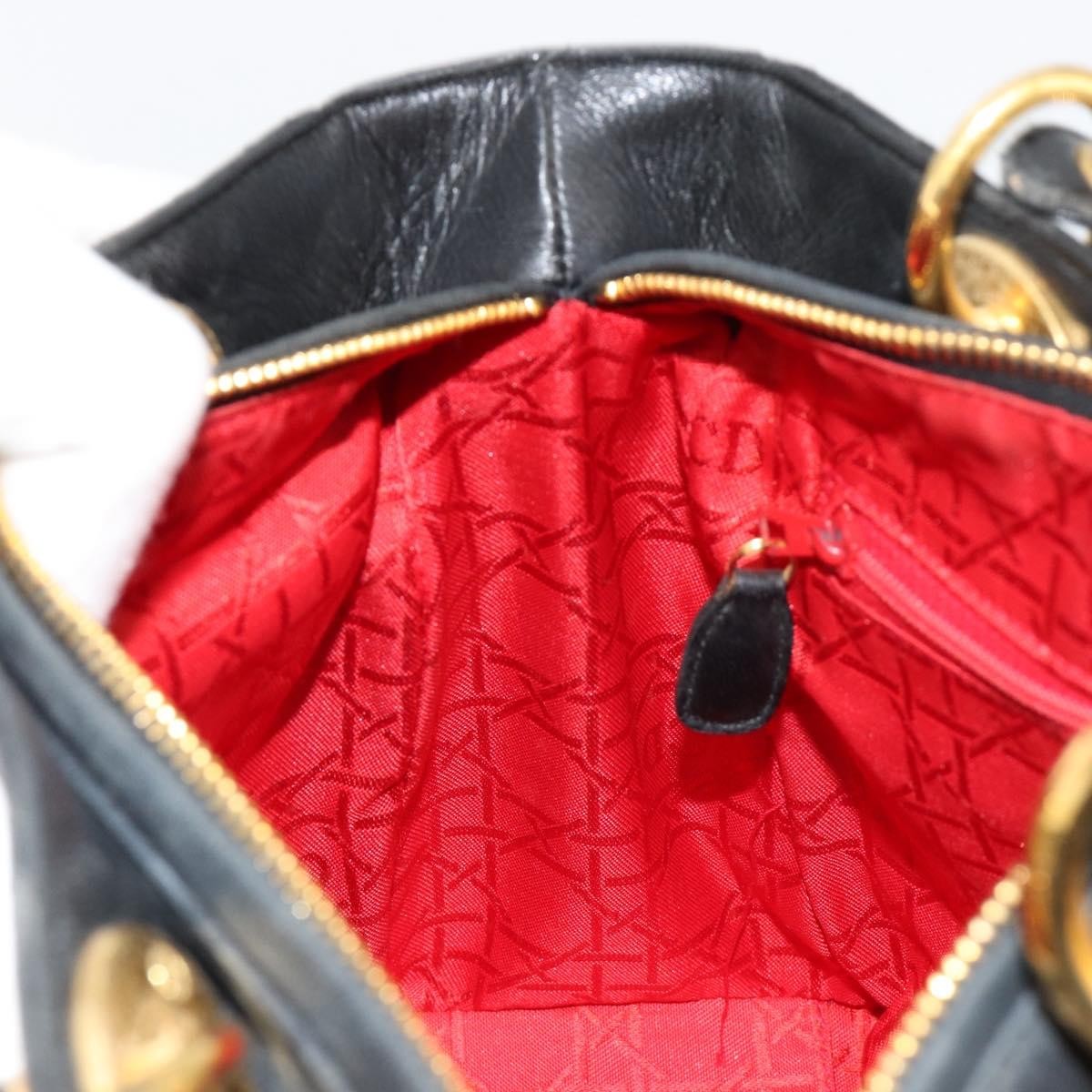 Christian Dior Vintage Lady Dior Bag Cannage Quilt Lambskin, Black, Leather, Handbag