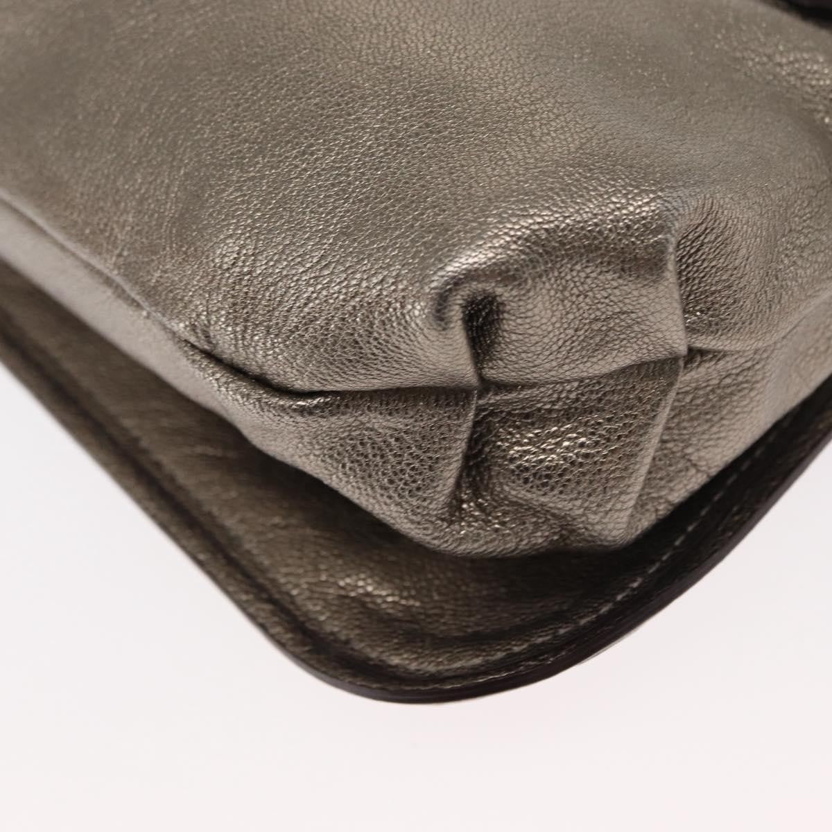 Salvatore Ferragamo Gancini Shoulder Bag Leather, SILVER, LEATHER, Shoulder bag