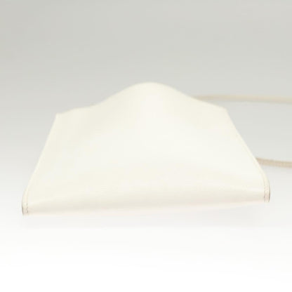 Hermes Onimaitou Handbag Leather, WHITE, LEATHER, Handbag