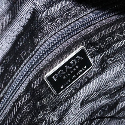 Prada Vintage Zip Tote Tessuto, BLACK, NYLON, Tote bag