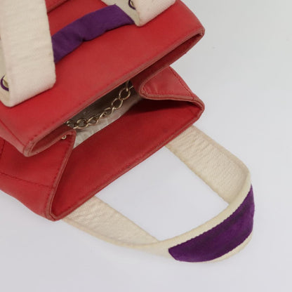 Chanel Chocolate Bar Coco Mark handbag Canvas, RED, CANVAS, Handbag