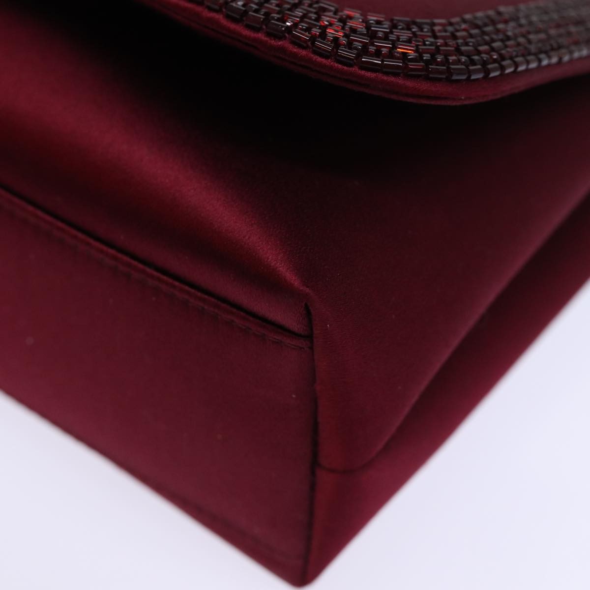 Chanel Flap shoulder Bag Satin, RED, SATIN, Shoulder bag