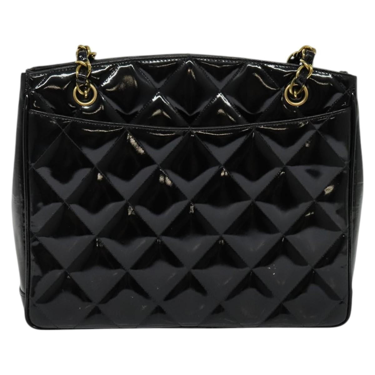 Chanel Chain Shoulder Bag Patent leather, BLACK, PATENT_LEATHER, Shoulder bag