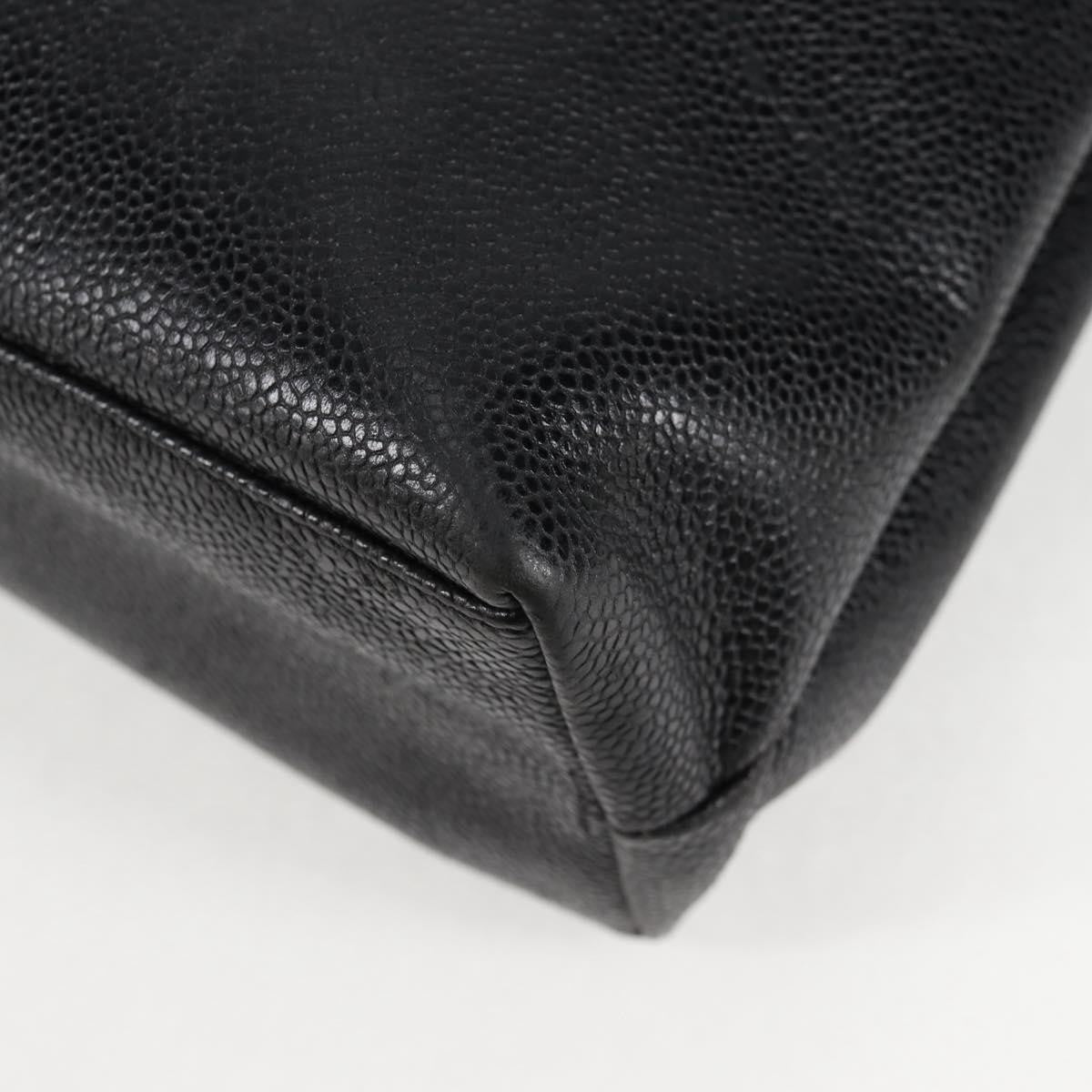 Chanel Vintage Front Pocket Camera Shoulder Bag Quilted Caviar, BLACK, LEATHER, Shoulder bag