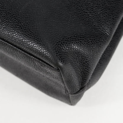 Chanel Vintage Front Pocket Camera Shoulder Bag Quilted Caviar, BLACK, LEATHER, Shoulder bag