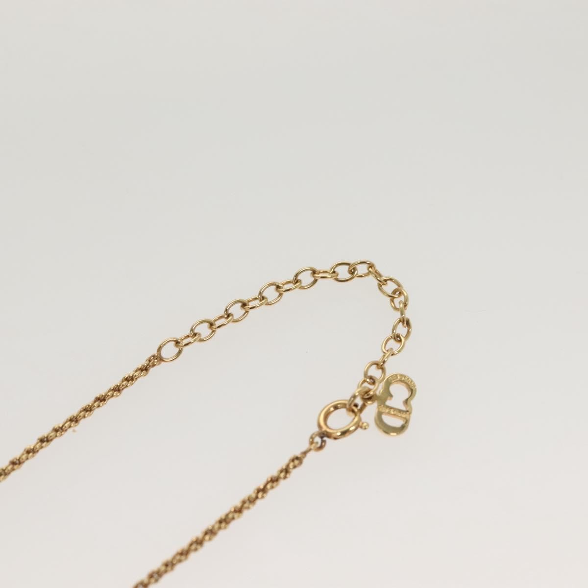 Christian Dior Vintage Logo Round Pendant Necklace Metal, GOLD, METAL, Necklace