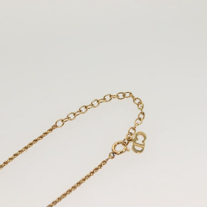 Christian Dior Vintage Logo Round Pendant Necklace Metal, GOLD, METAL, Necklace