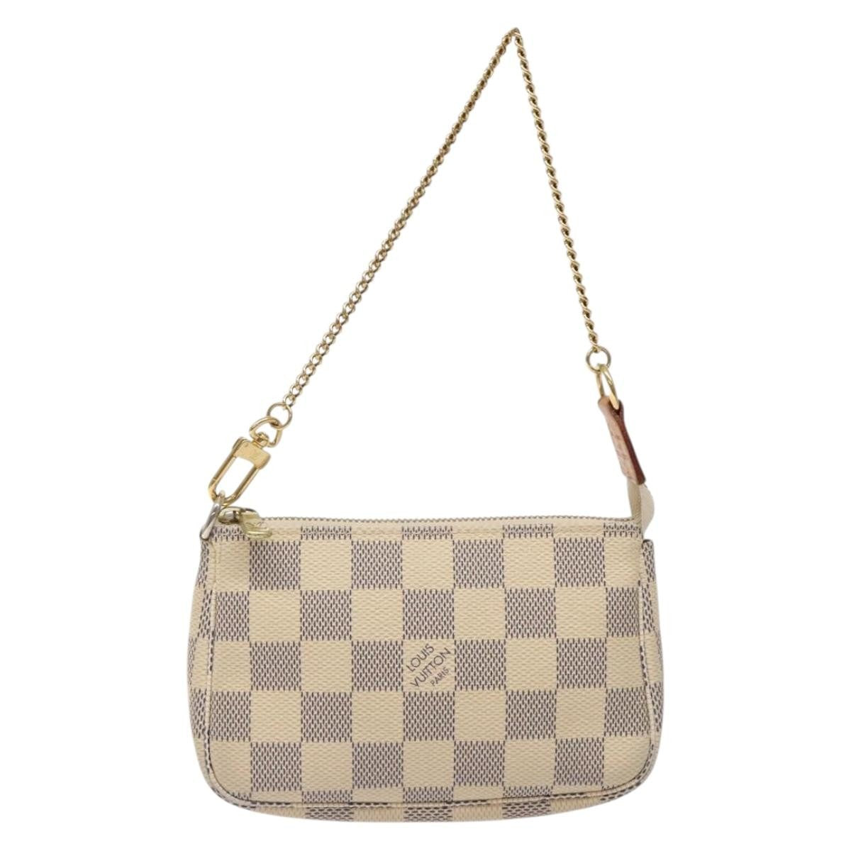 Louis Vuitton Pochette Accessoires Damier, WHITE, CANVAS, Clutche & pouche