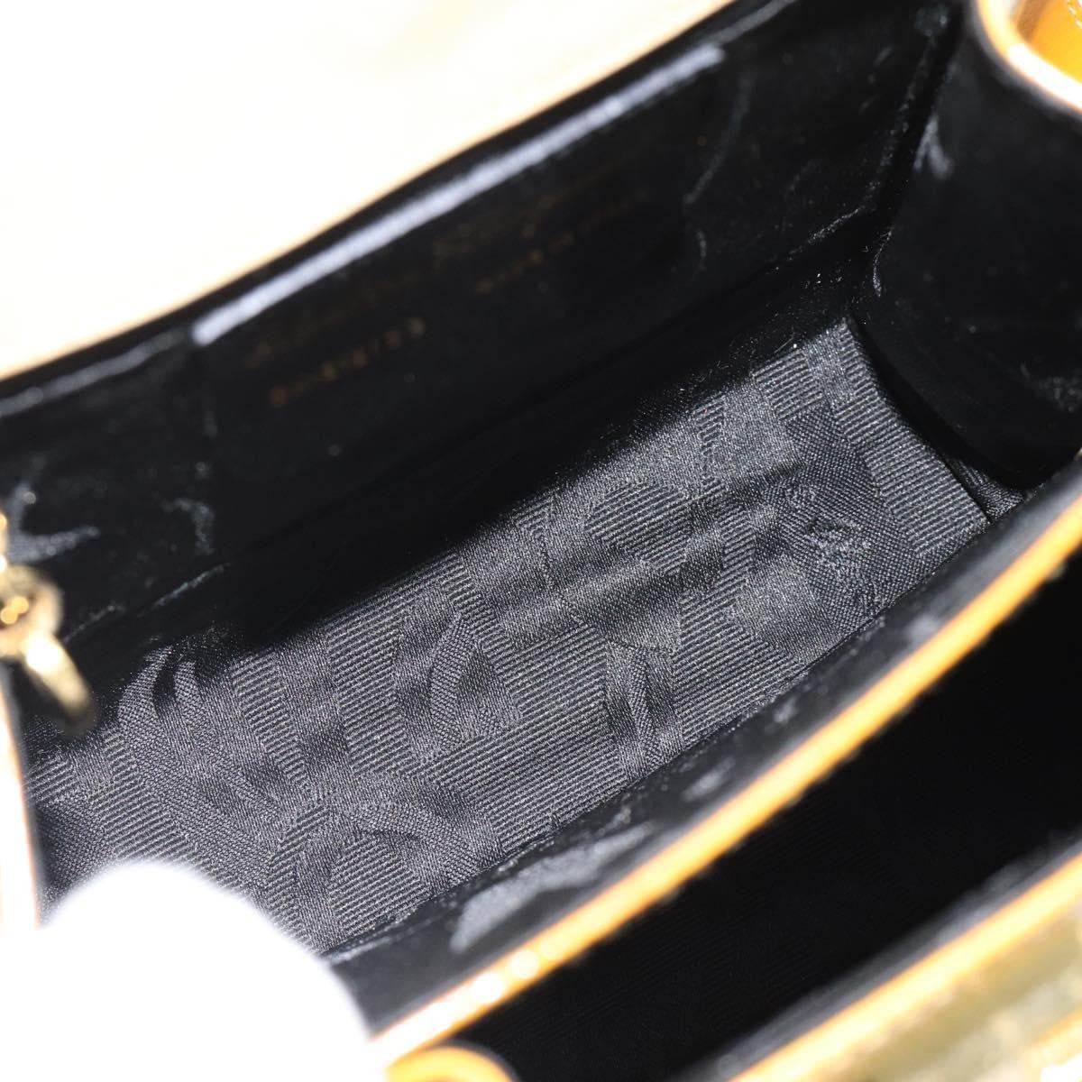 Salvatore Ferragamo Gancini handbag Patent leather, Yellow, Patent Leather, Handbag