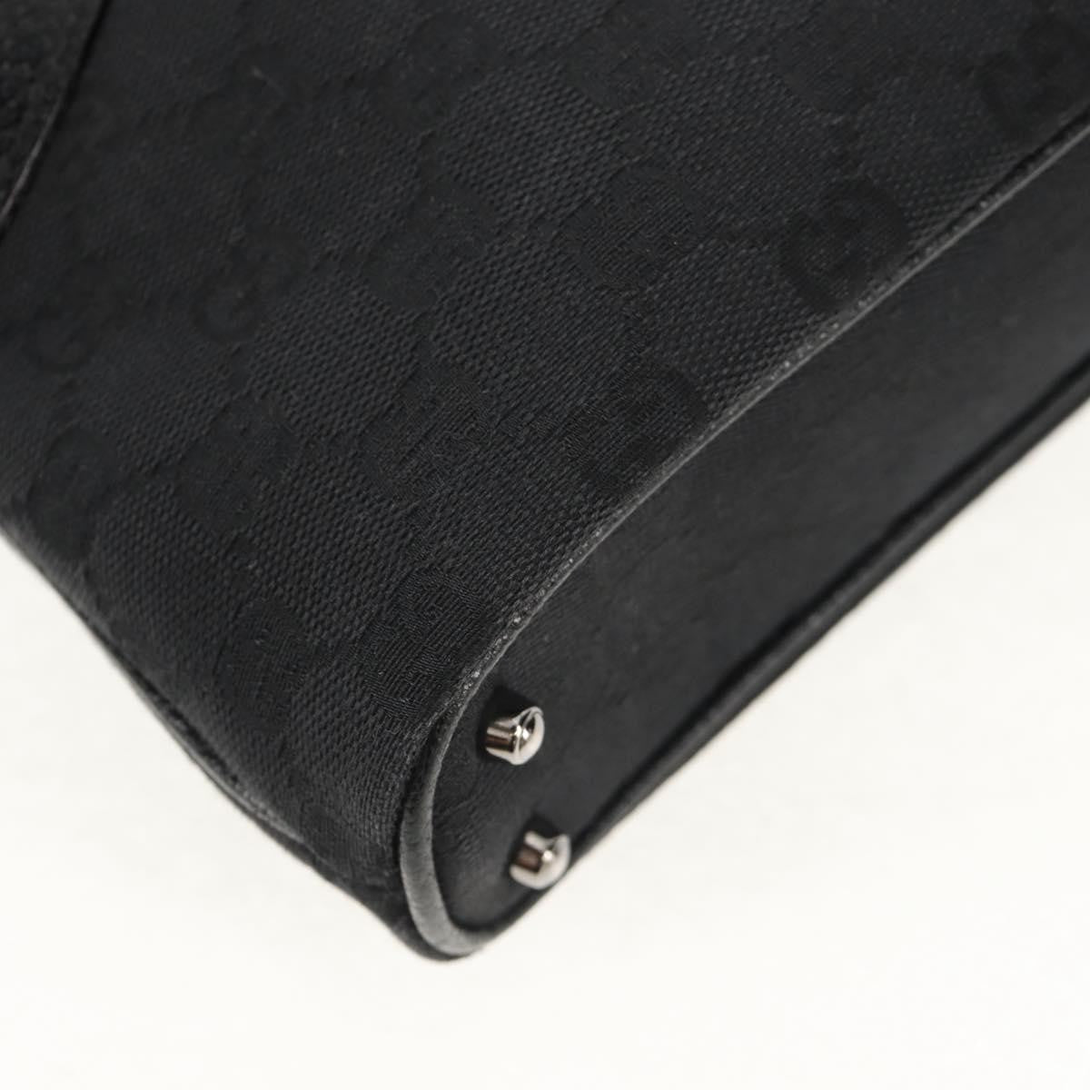 Gucci Vintage Ring Tote GG Canvas with Leather, BLACK, CANVAS, Handbag