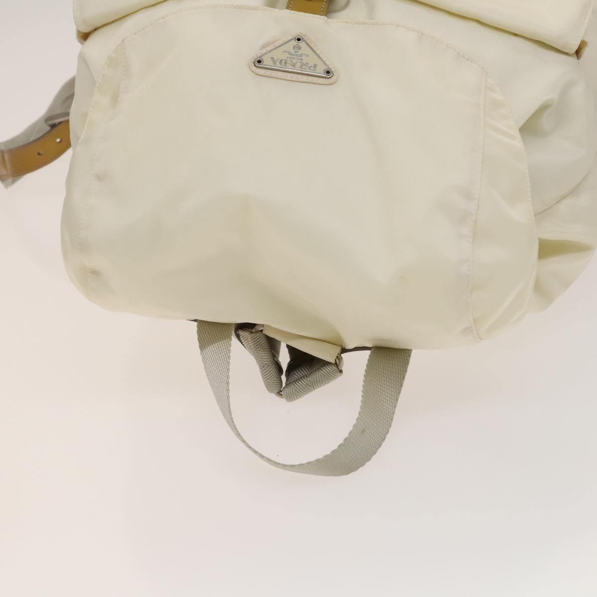 Prada Double Front Pocket Backpack Tessuto, WHITE, NYLON, Backpack