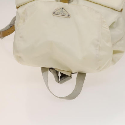 Prada Double Front Pocket Backpack Tessuto, WHITE, NYLON, Backpack