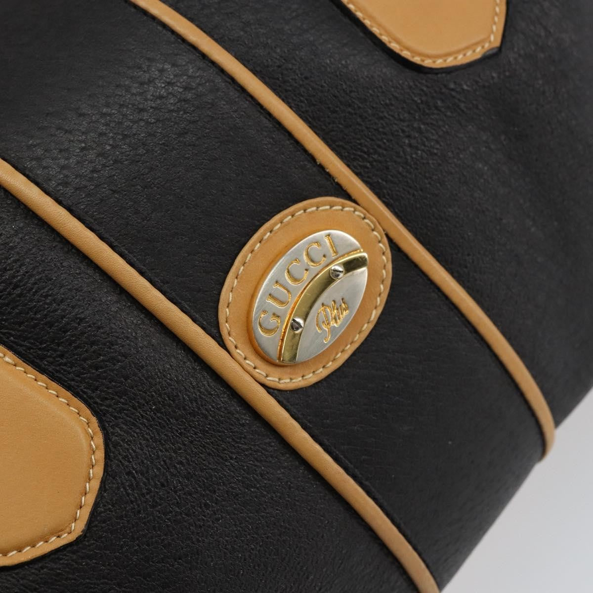 Gucci Vintage Boston Bag Leather, BLACK, LEATHER, Travel bag