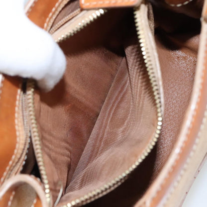 Celine Vintage Macadam Handbag Macadam, "Beige,Brown,Gold", PVC,Leather,Canvas, Handbag